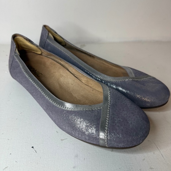 Vionic Caroll Spark Pewter Ballet Flats Sparkly Lavender Shoes - Picture 1 of 10
